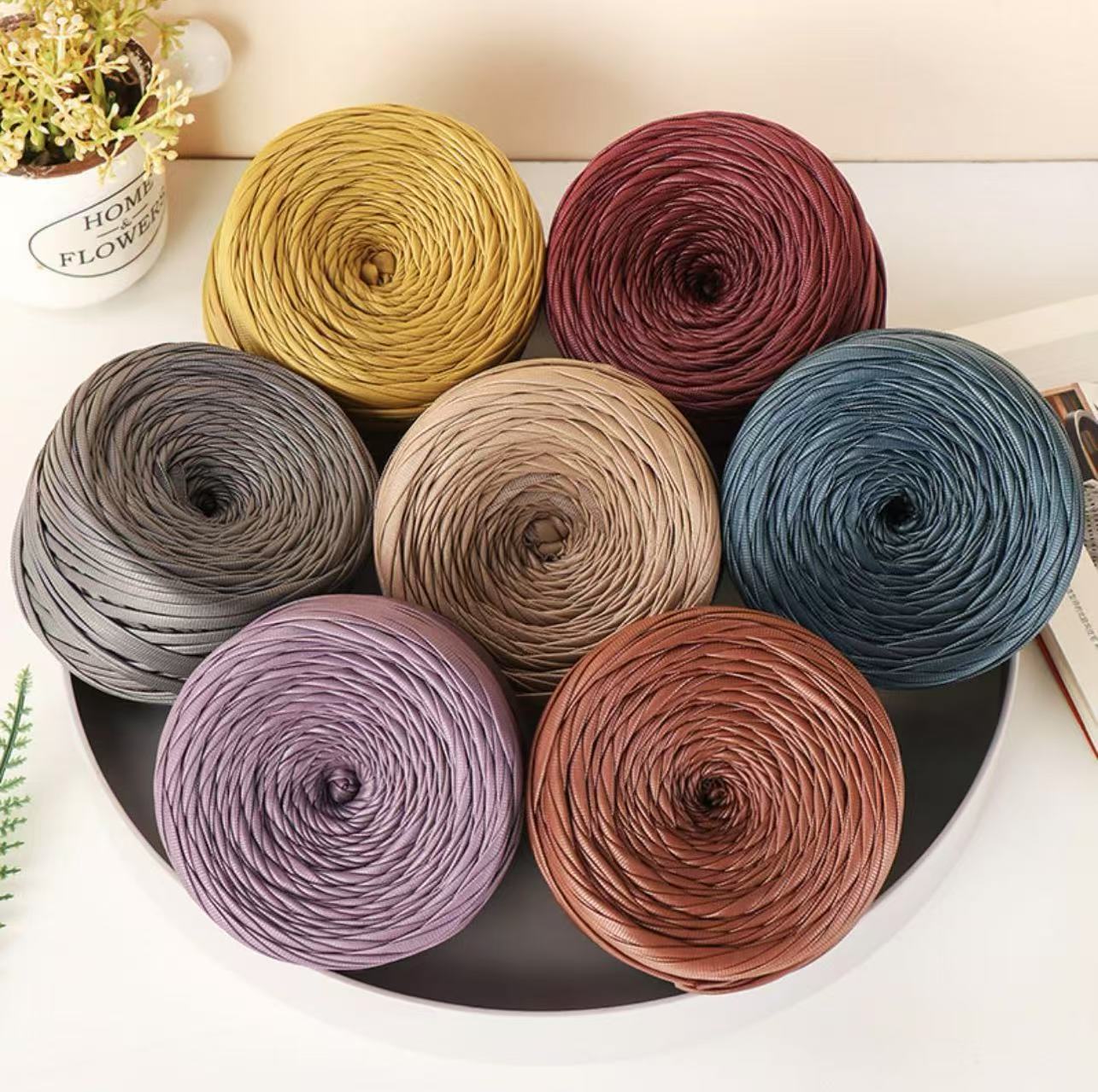 Matte leather look yarn